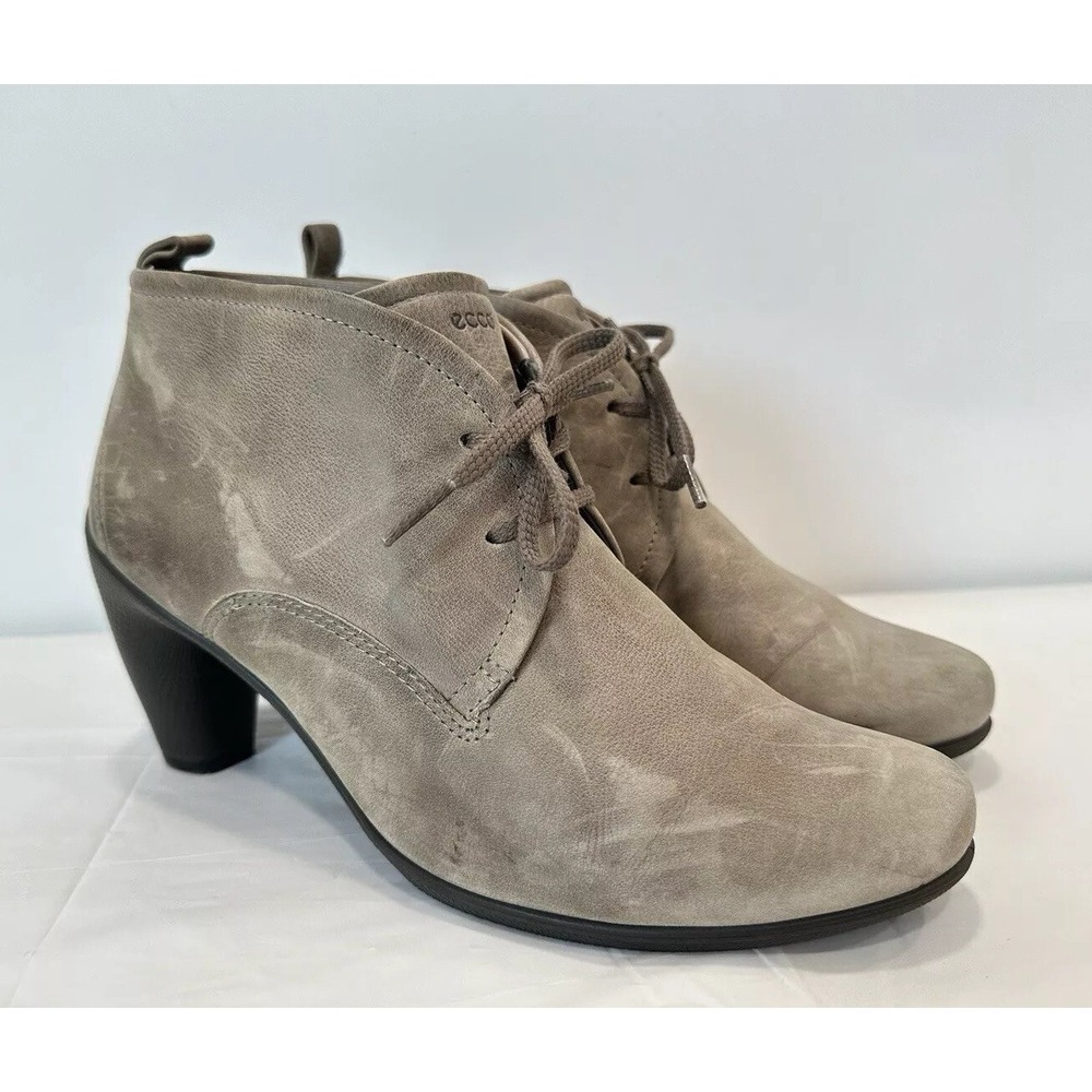 ECCO Amber Sculptured Ankle Boot Gray Leather Lace Up / Womens 9